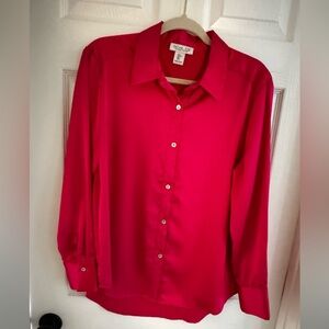 💖 Rachel Zoe Fuchsia Pink Satin Button-Down Blouse – Valentine’s Date Night 💖